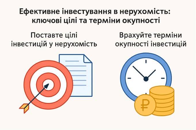 Ефективно інвестувати в нерухомість допомагає постановка цілей і розрахунок терміну окупності — це допоможе вигідно вкласти гроші в нерухомість